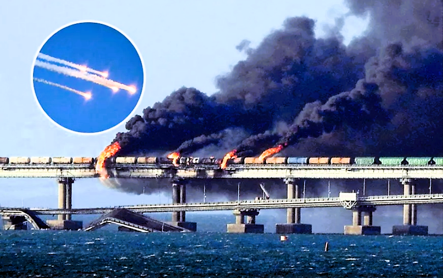 Loch in Krim-Brücke gesprengt! Ukraine erhöht den Druck auf Putins Nachschubwege! 